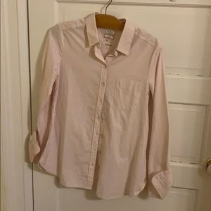 Pink & White Striped Button Down Shirt